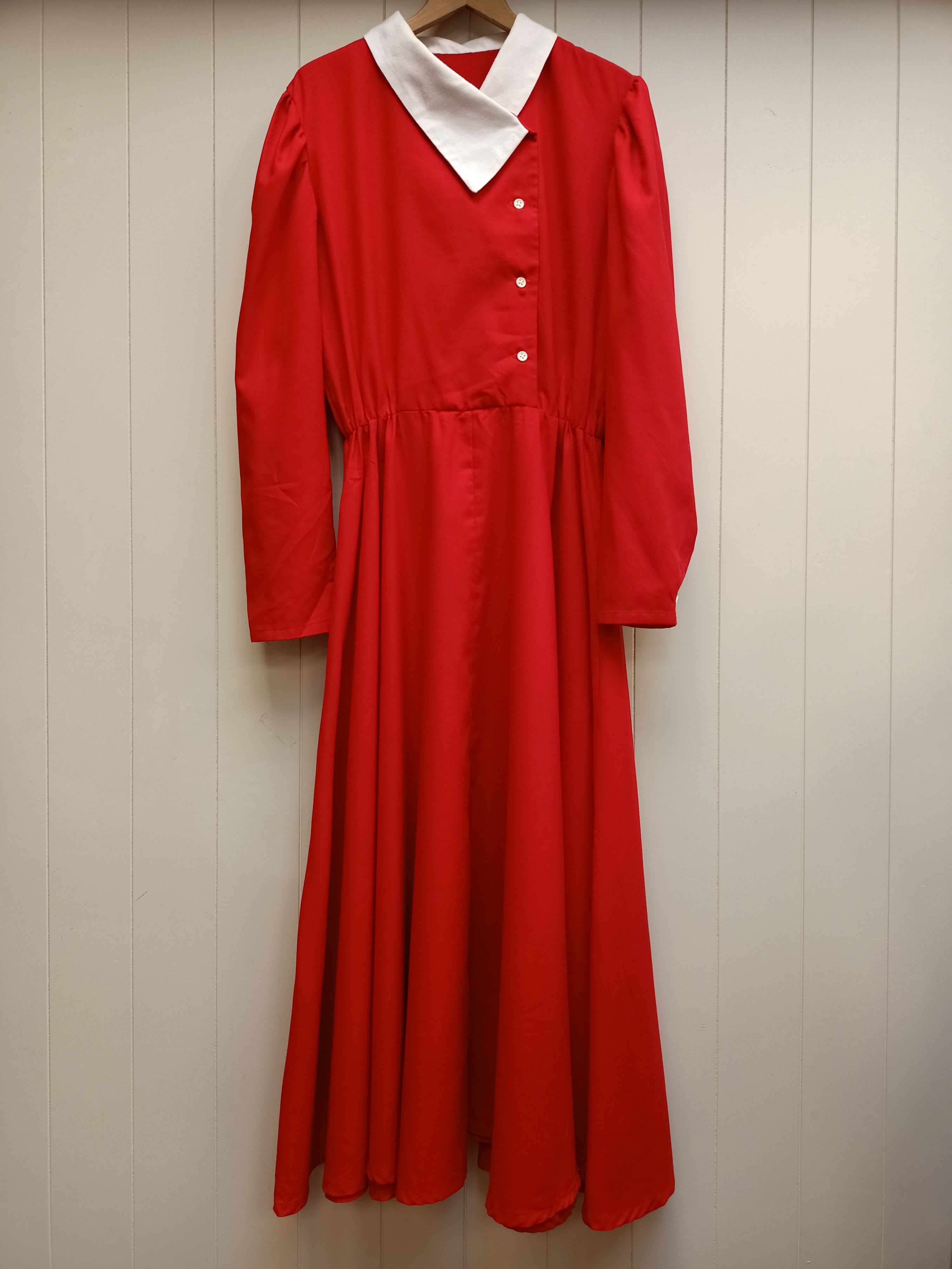 Vintage Red & White Lapel Dress