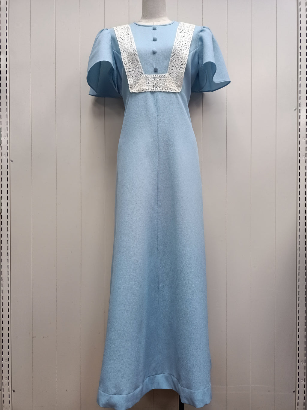 Vintage Pastel Blue Prairie Maxi Dress