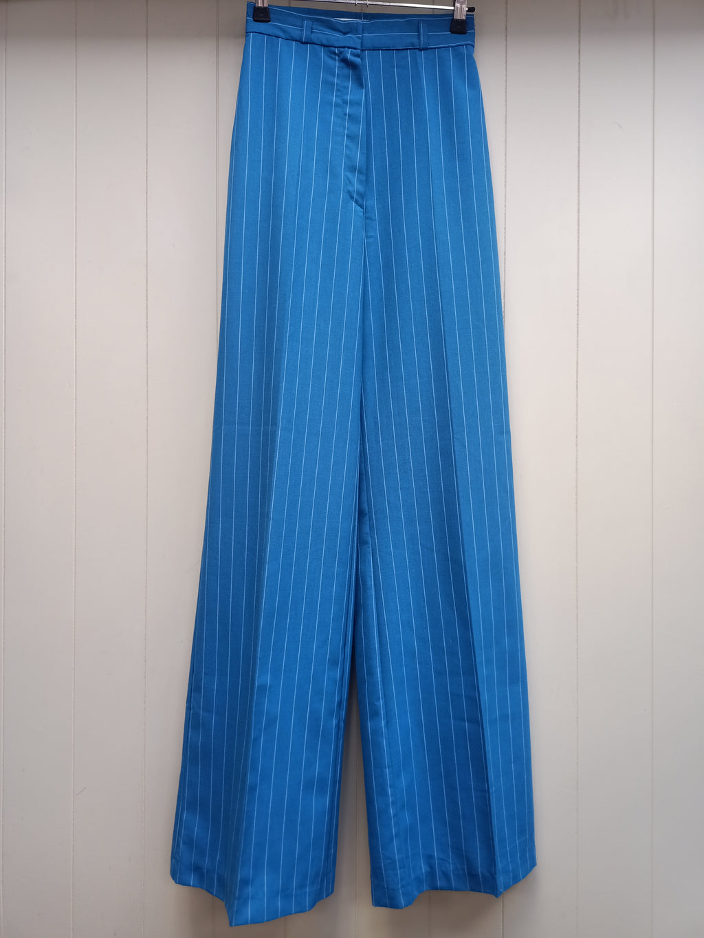 Vintage Blue Pinstriped Wide Leg Pants