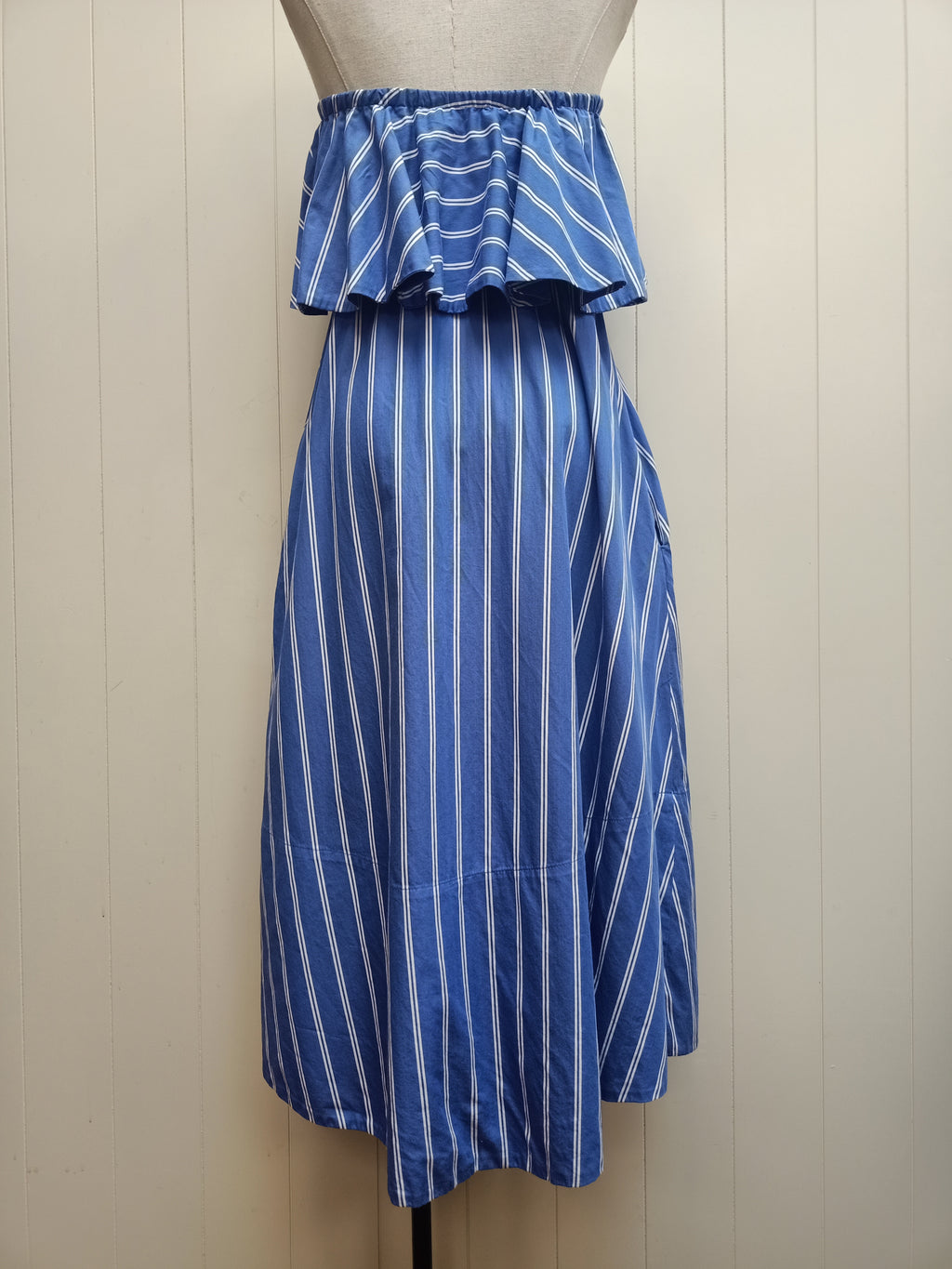 Seed Strapless Striped Dress
