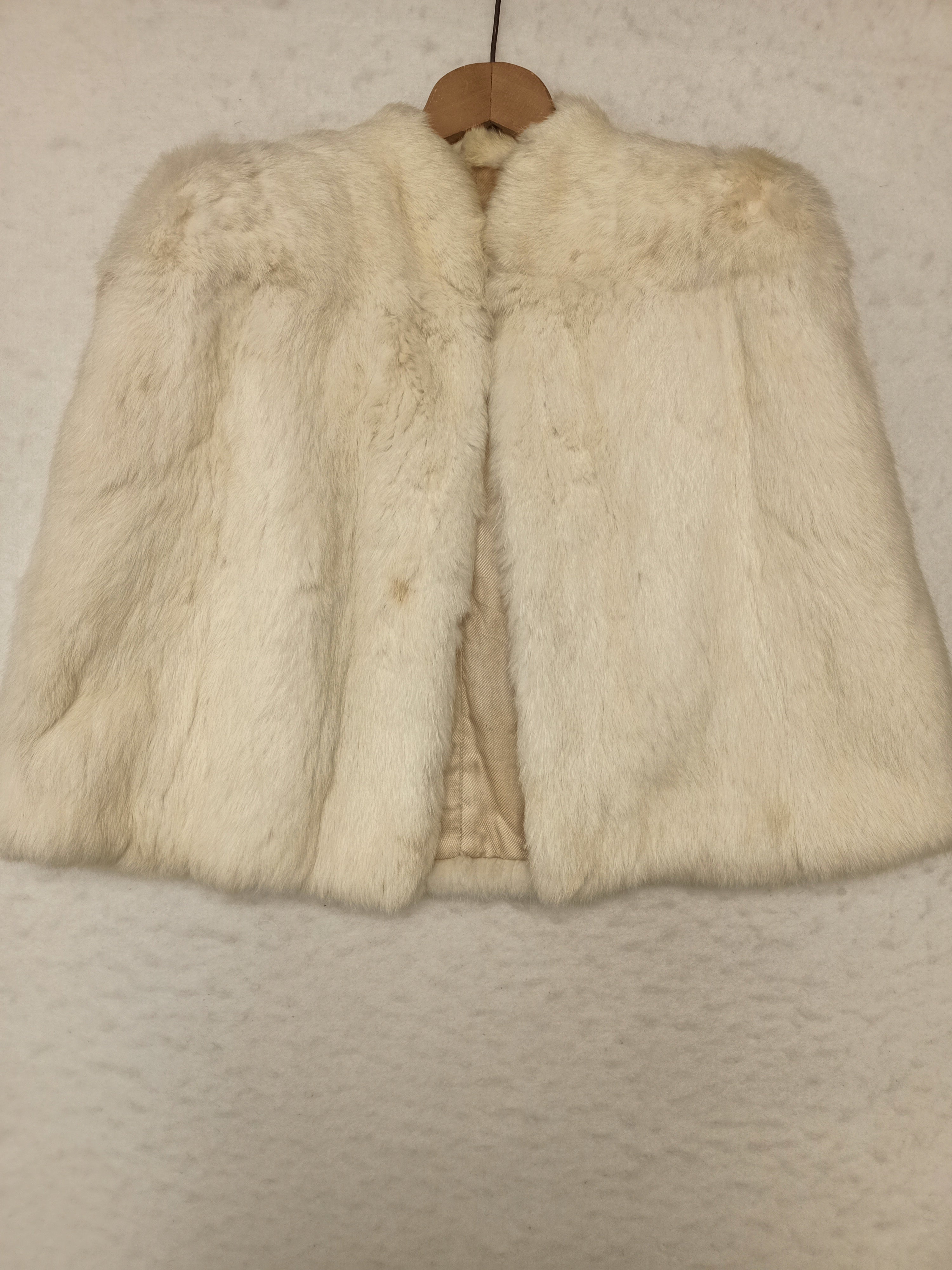 Vintage Cream Fur Cape