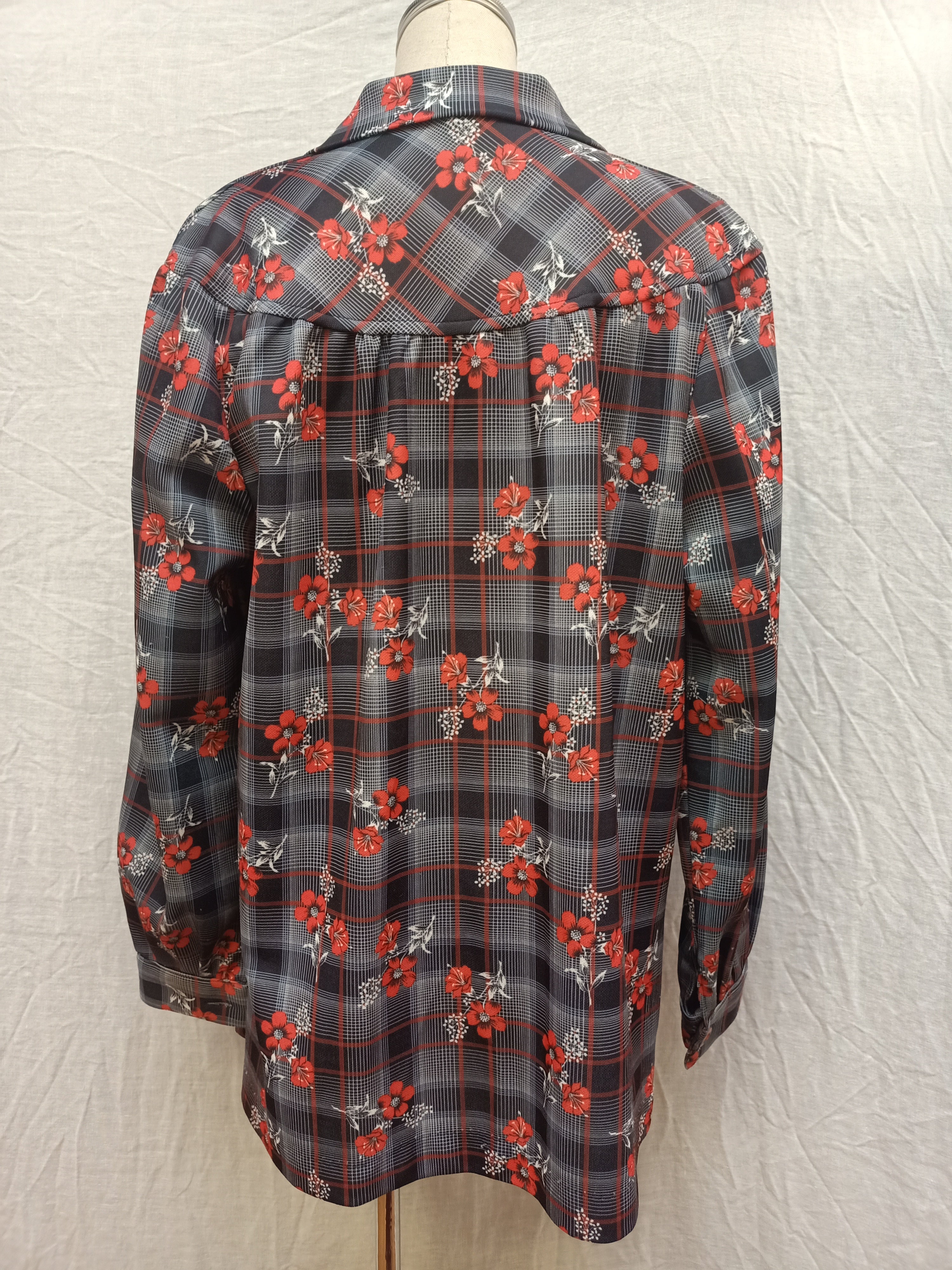 Vintage Floral Checkered Shirt