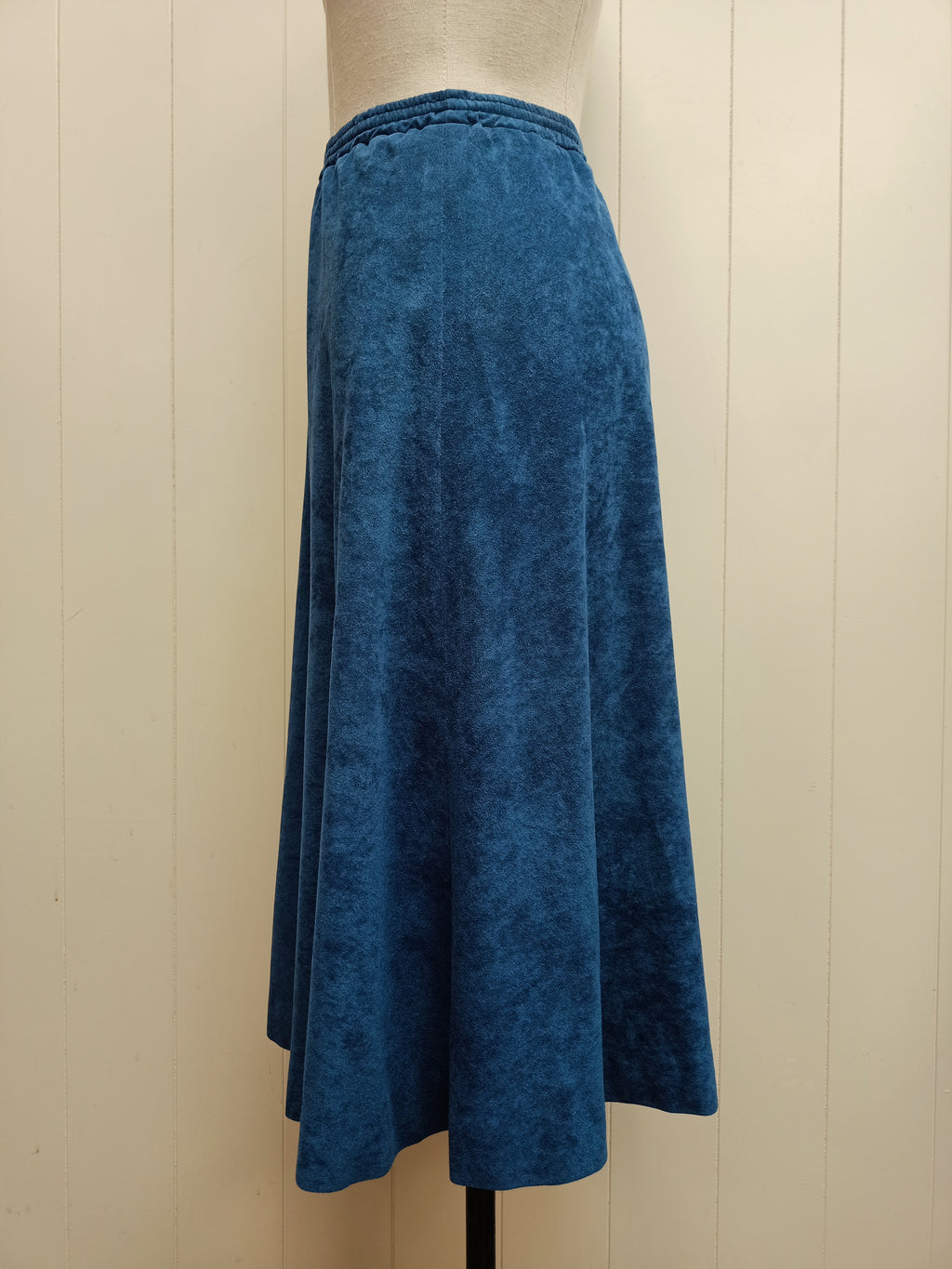 Vintage Blue Velour Skirt