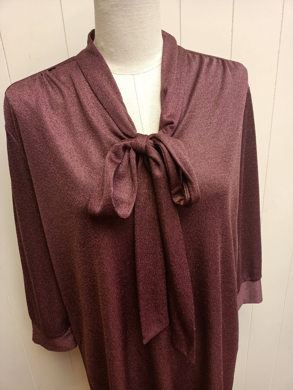 Vintage Mauve Pussycat Bow Shirt