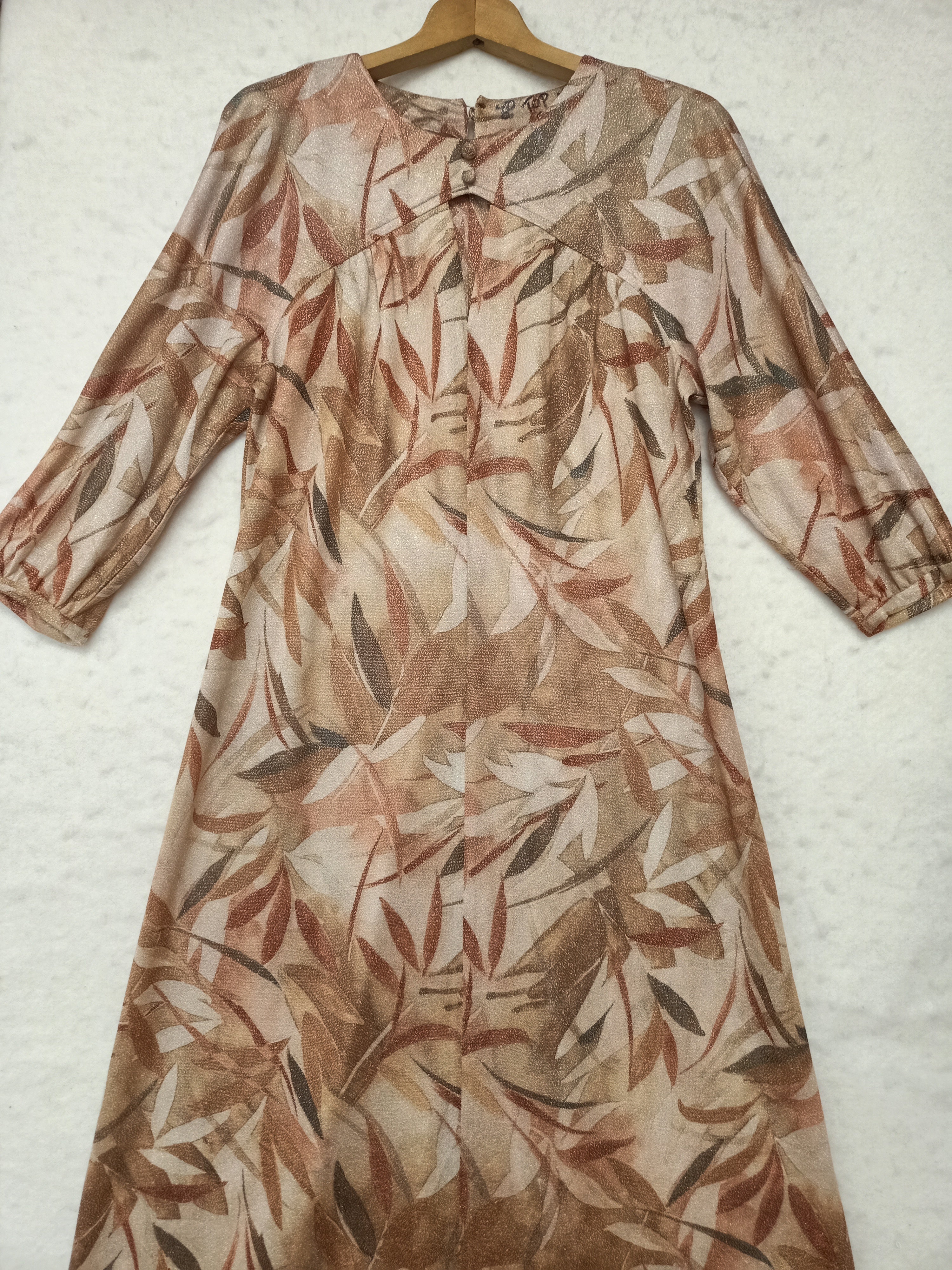 Vintage Metallic Leaf Dress