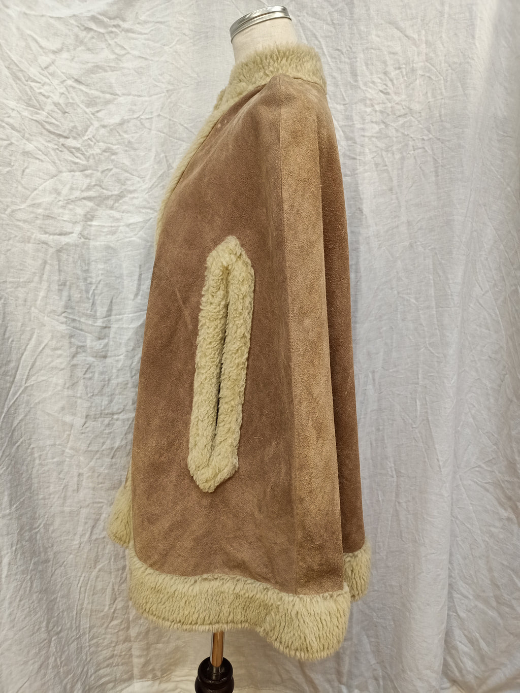 Suede & Sherpa Cape