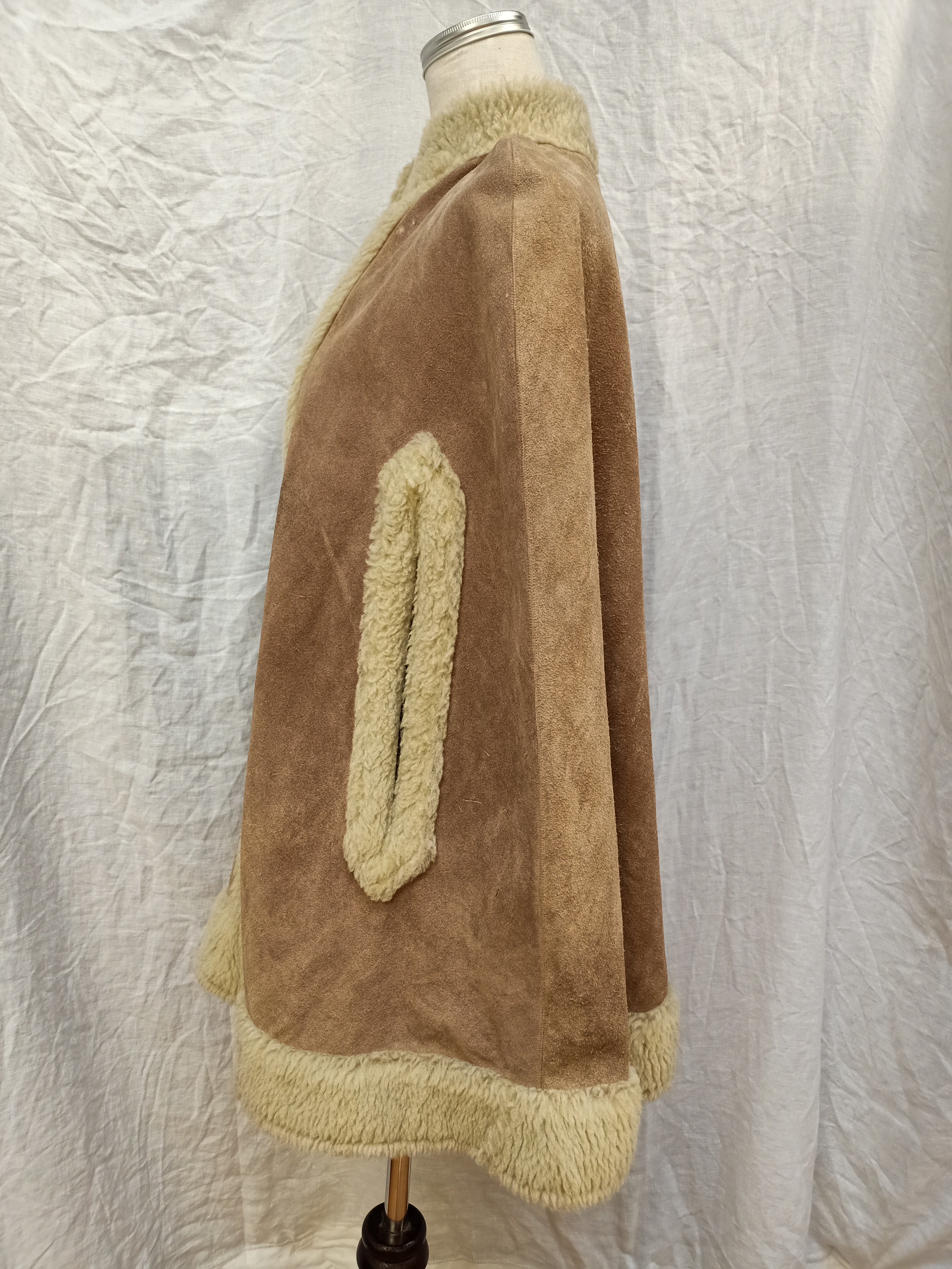 Suede & Sherpa Cape