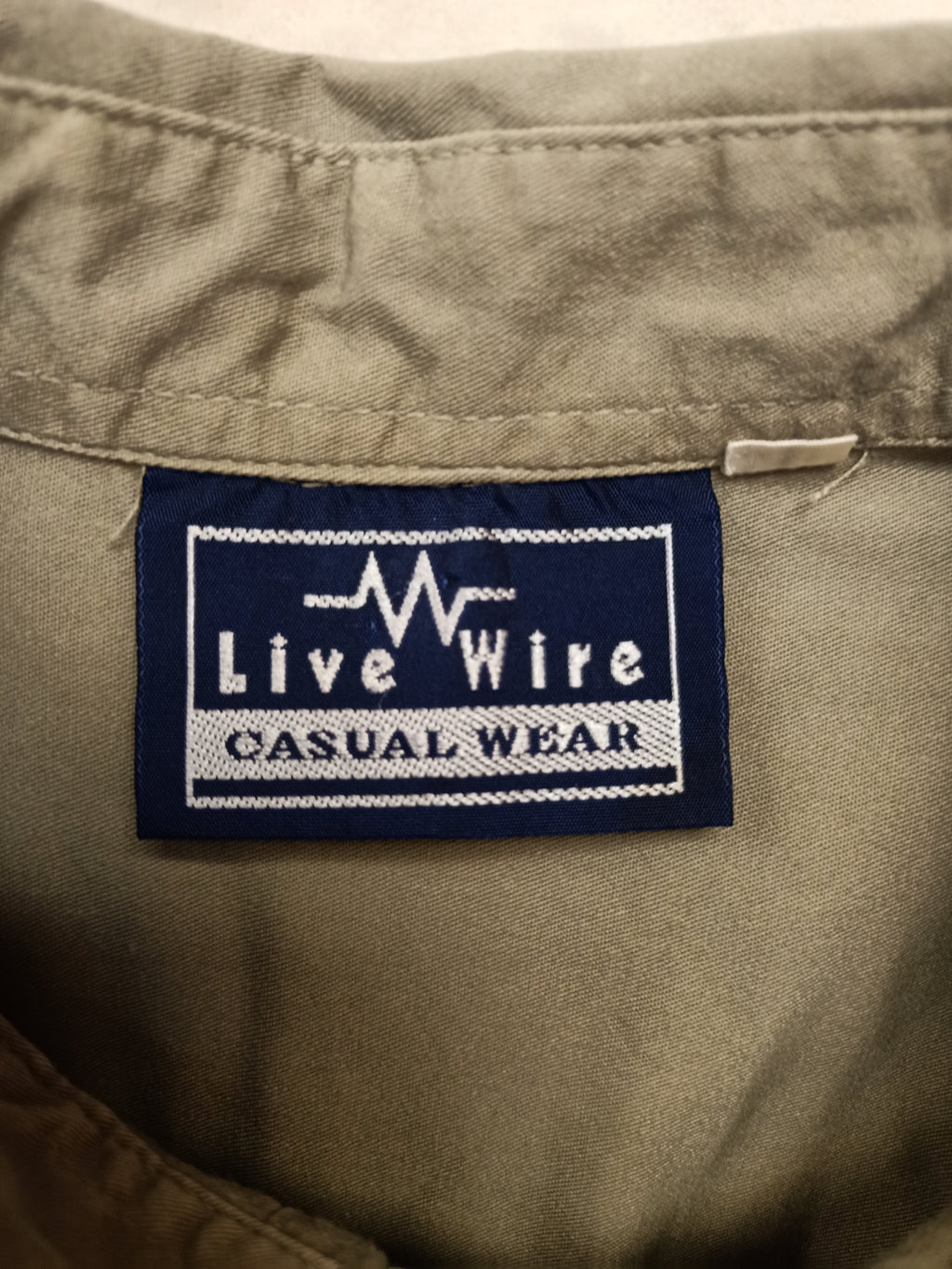 Live Wire Mens Khaki Green Shirt