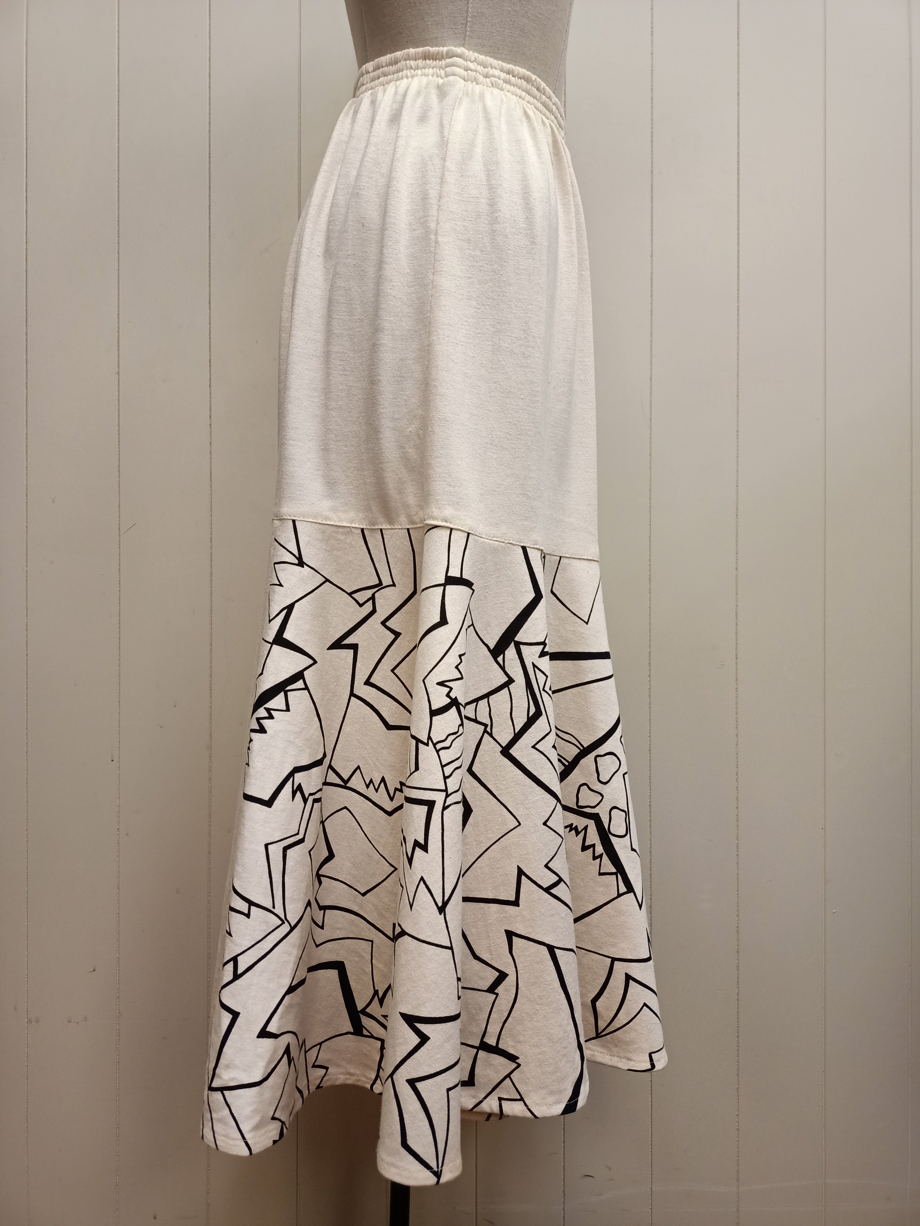 Vintage Abstract Flounce Skirt
