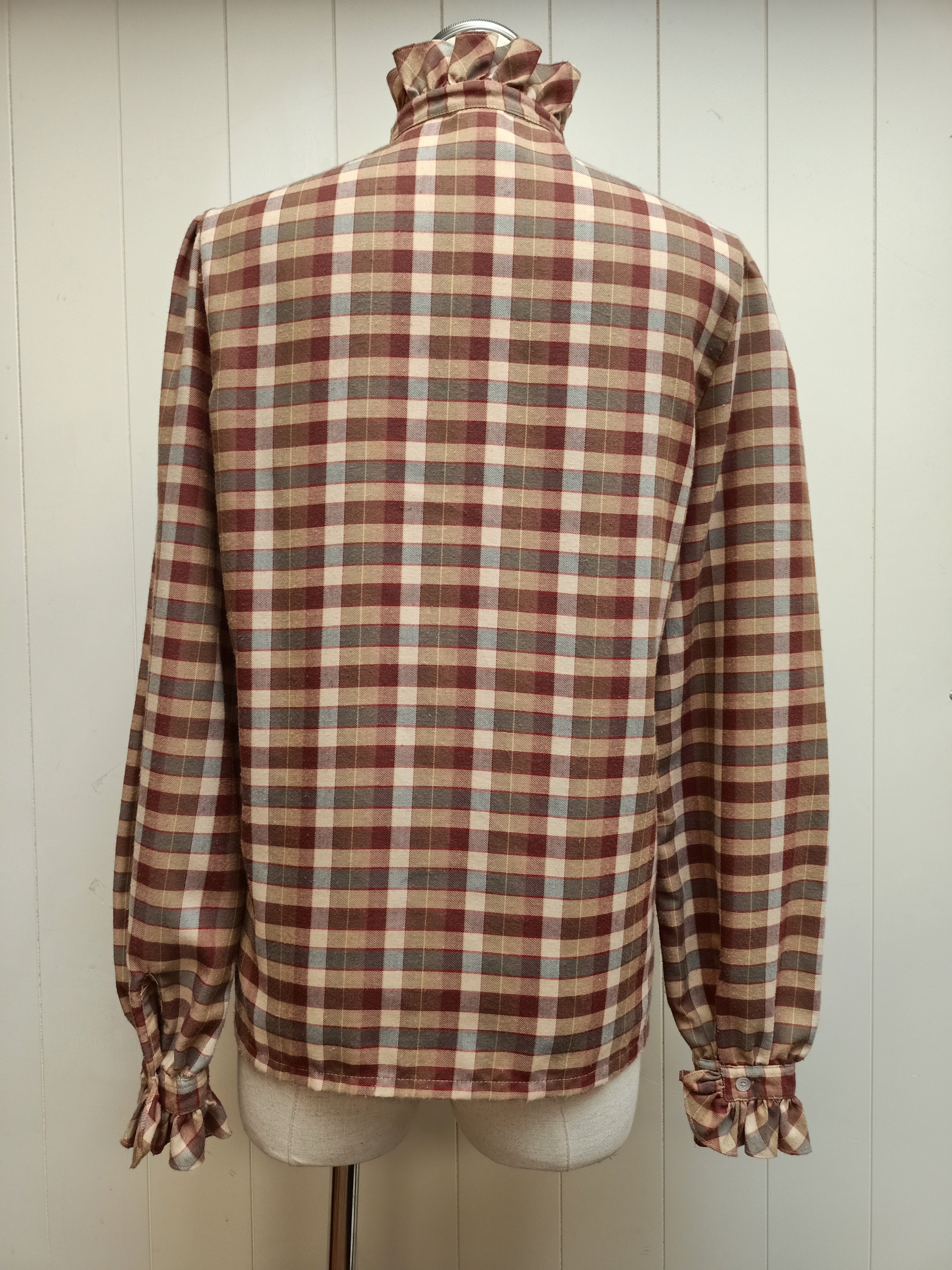 Retro C&A Ruffle Plaid Shirt