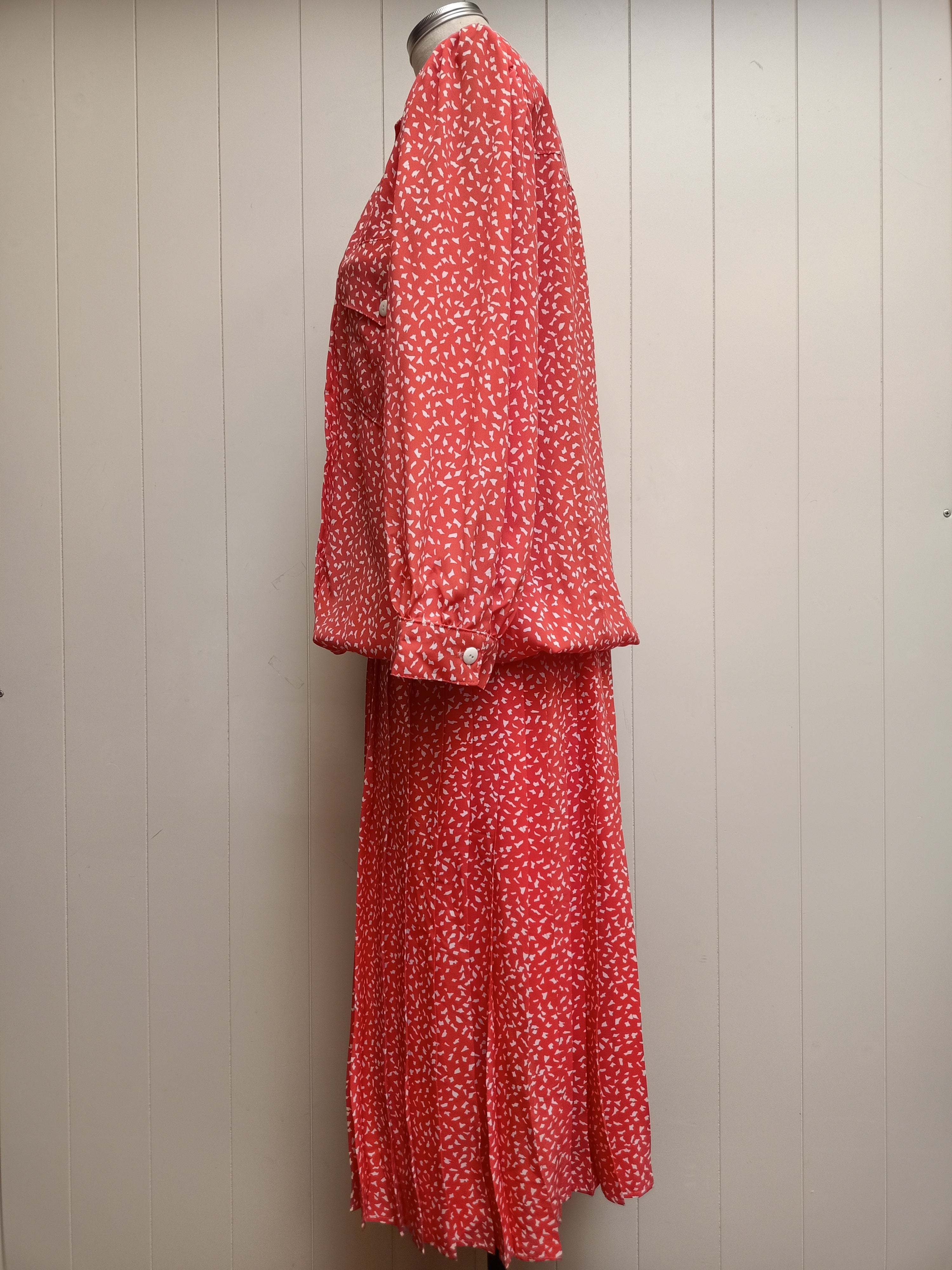 Vintage Coral Drop Waist Dress