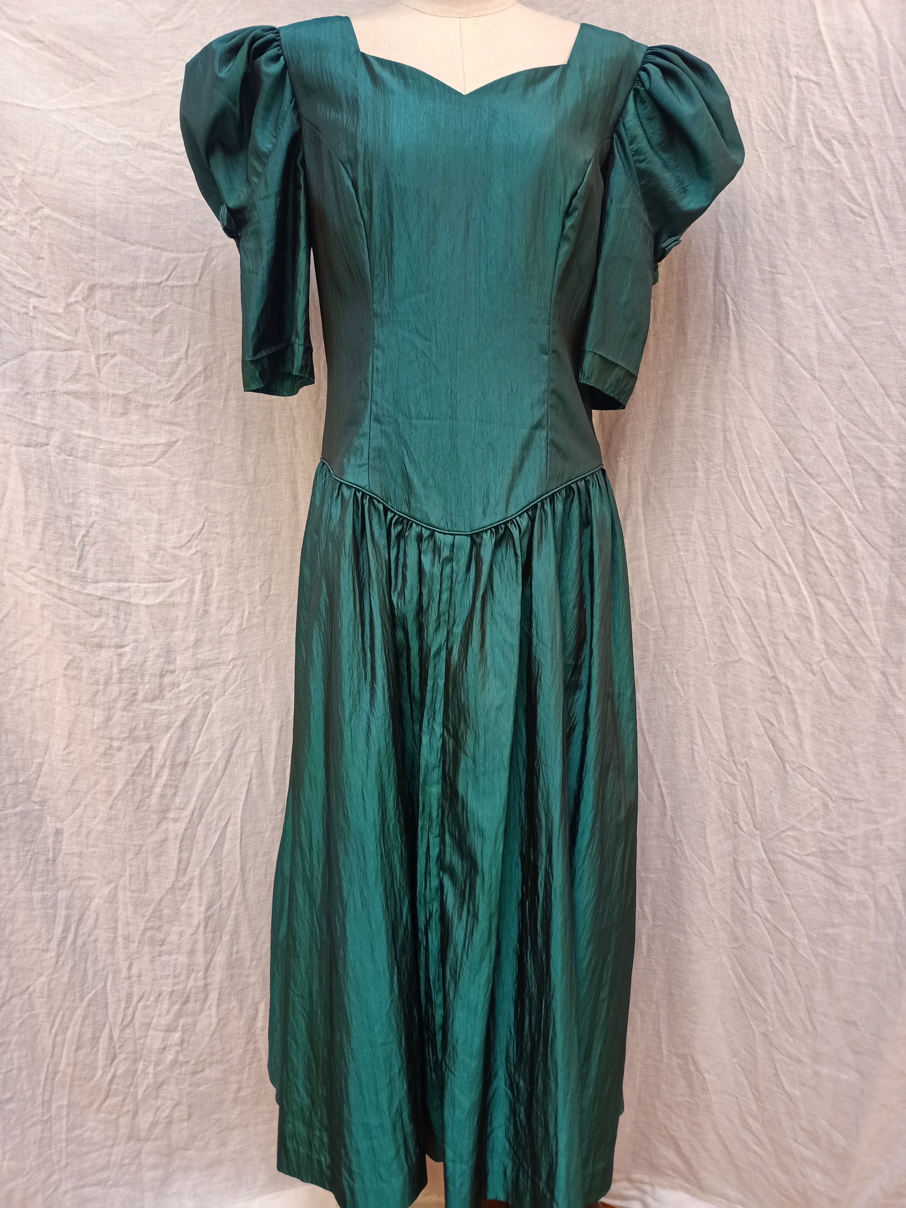 Vintage Satin Puff Dress