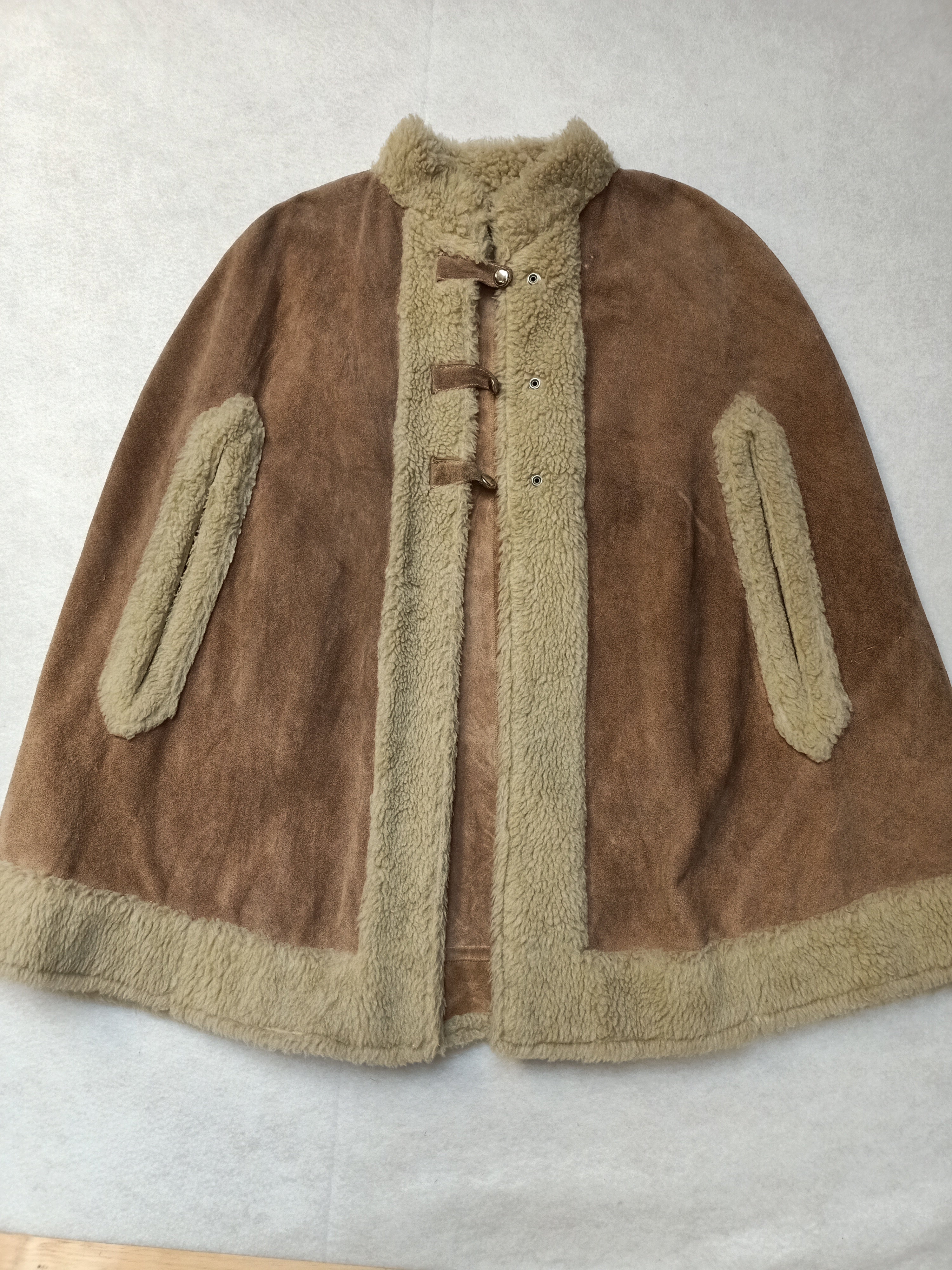 Suede & Sherpa Cape