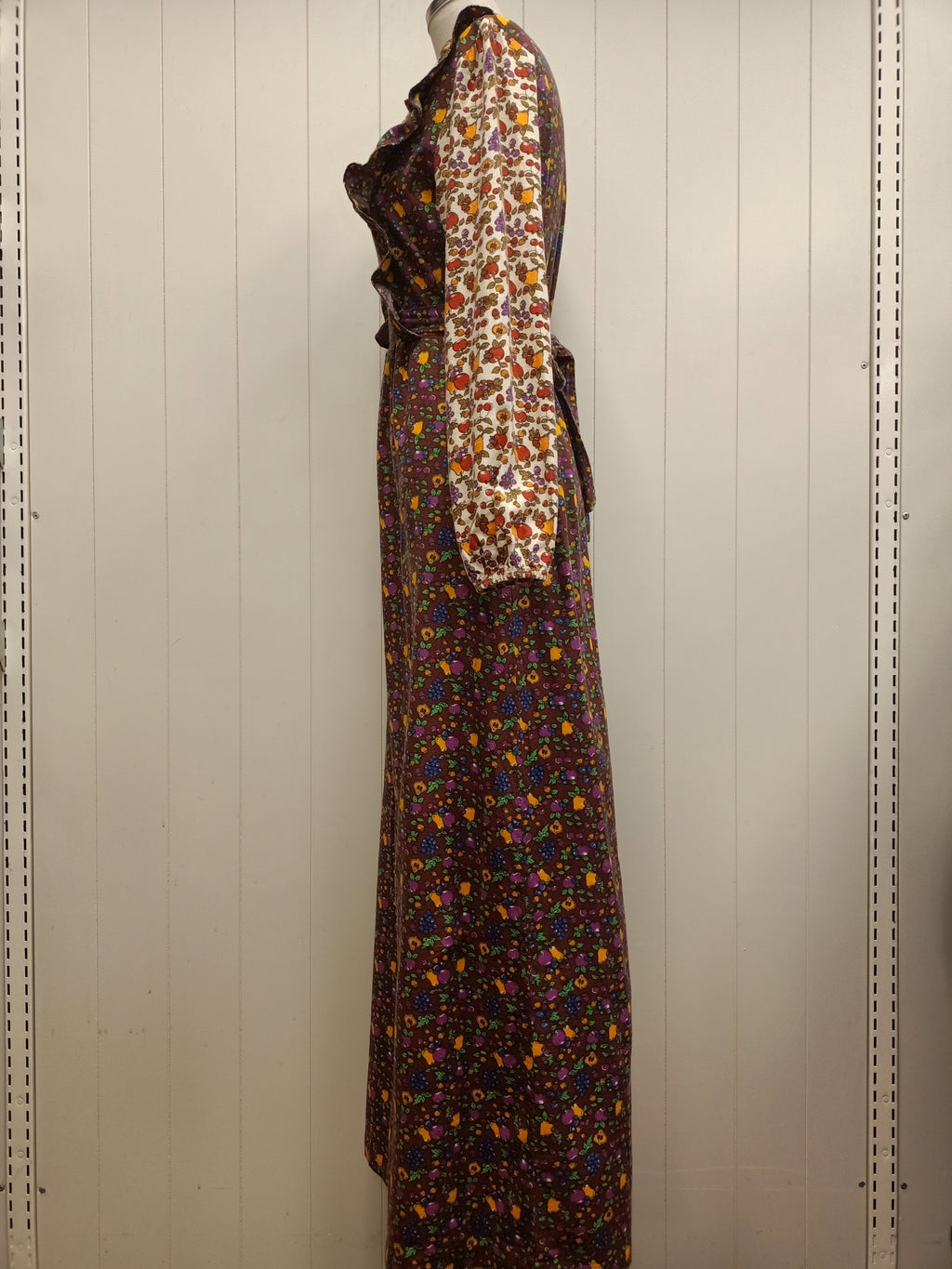 Vintage Fruit Pinafore Maxi Dress