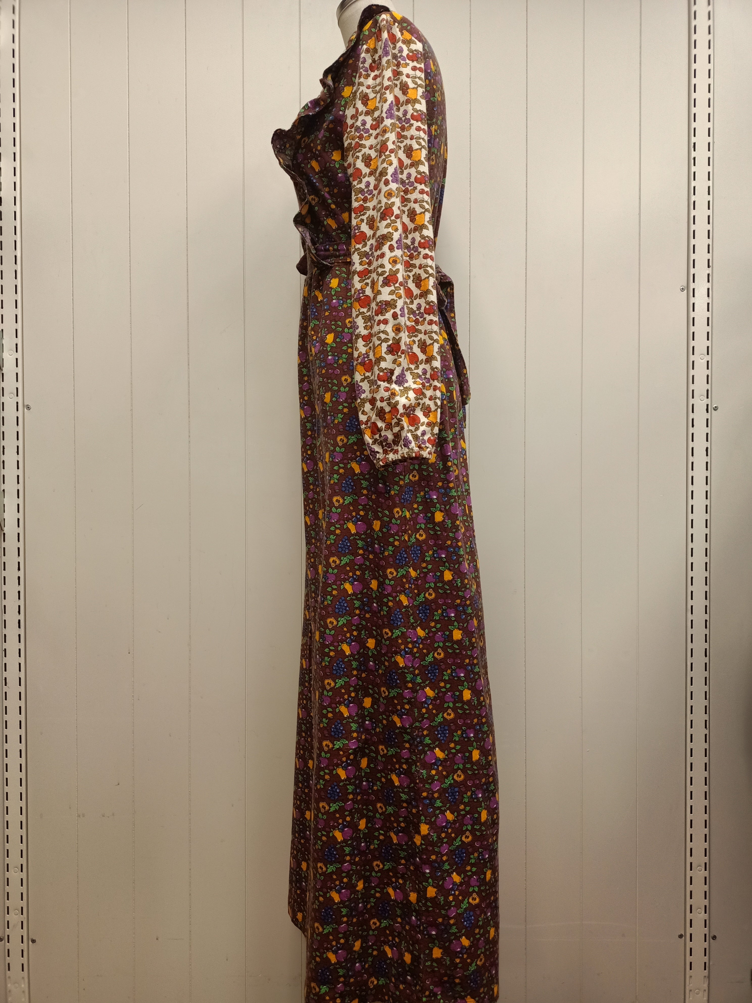 Vintage Fruit Pinafore Maxi Dress