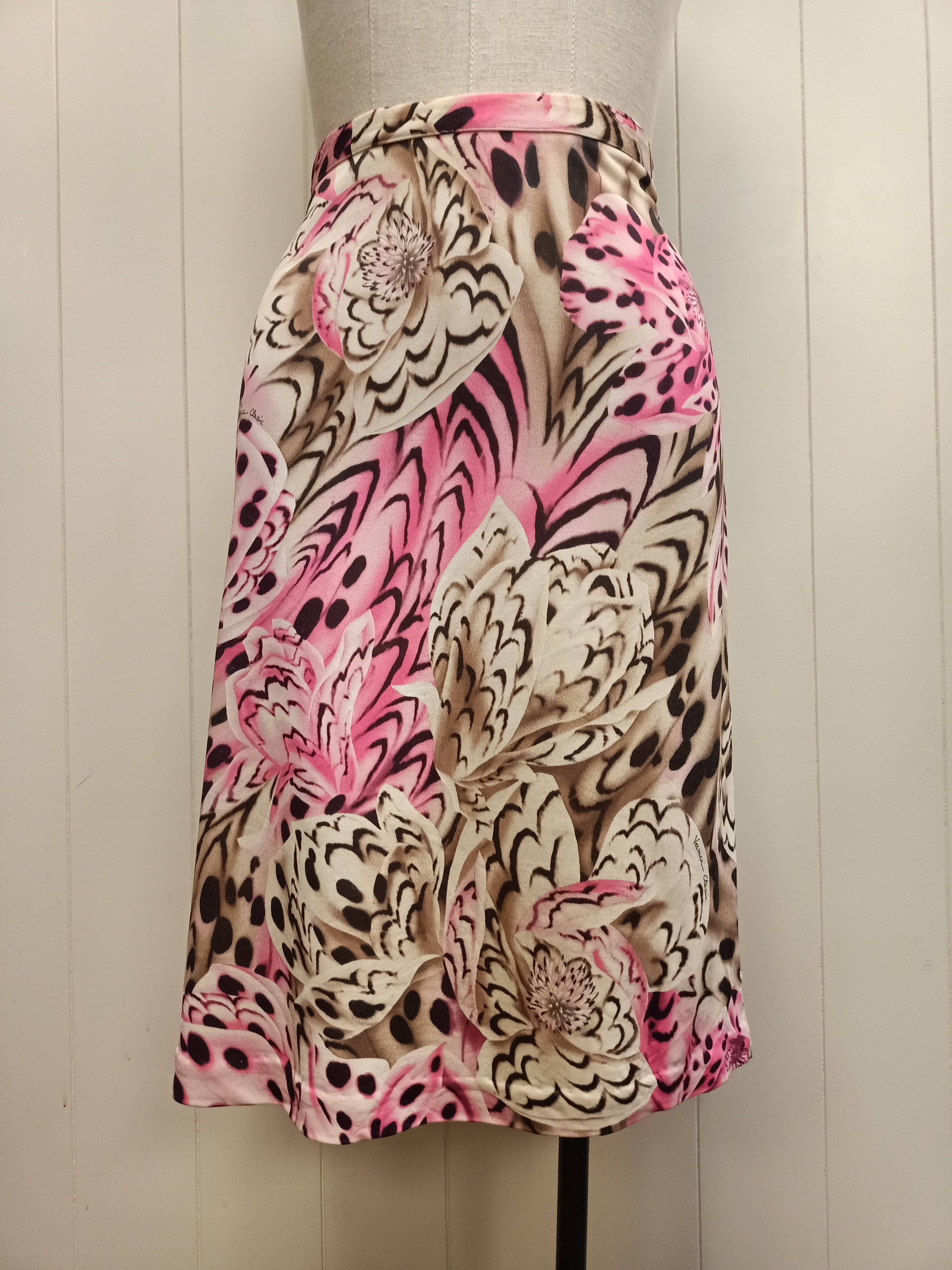 Versace Classic Pink Leopard Skirt