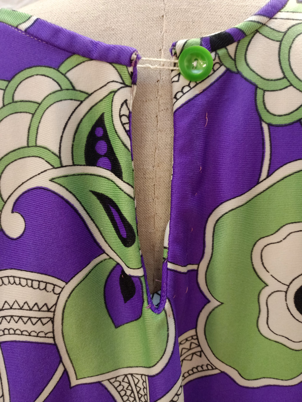 Vintage Green & Purple Dress