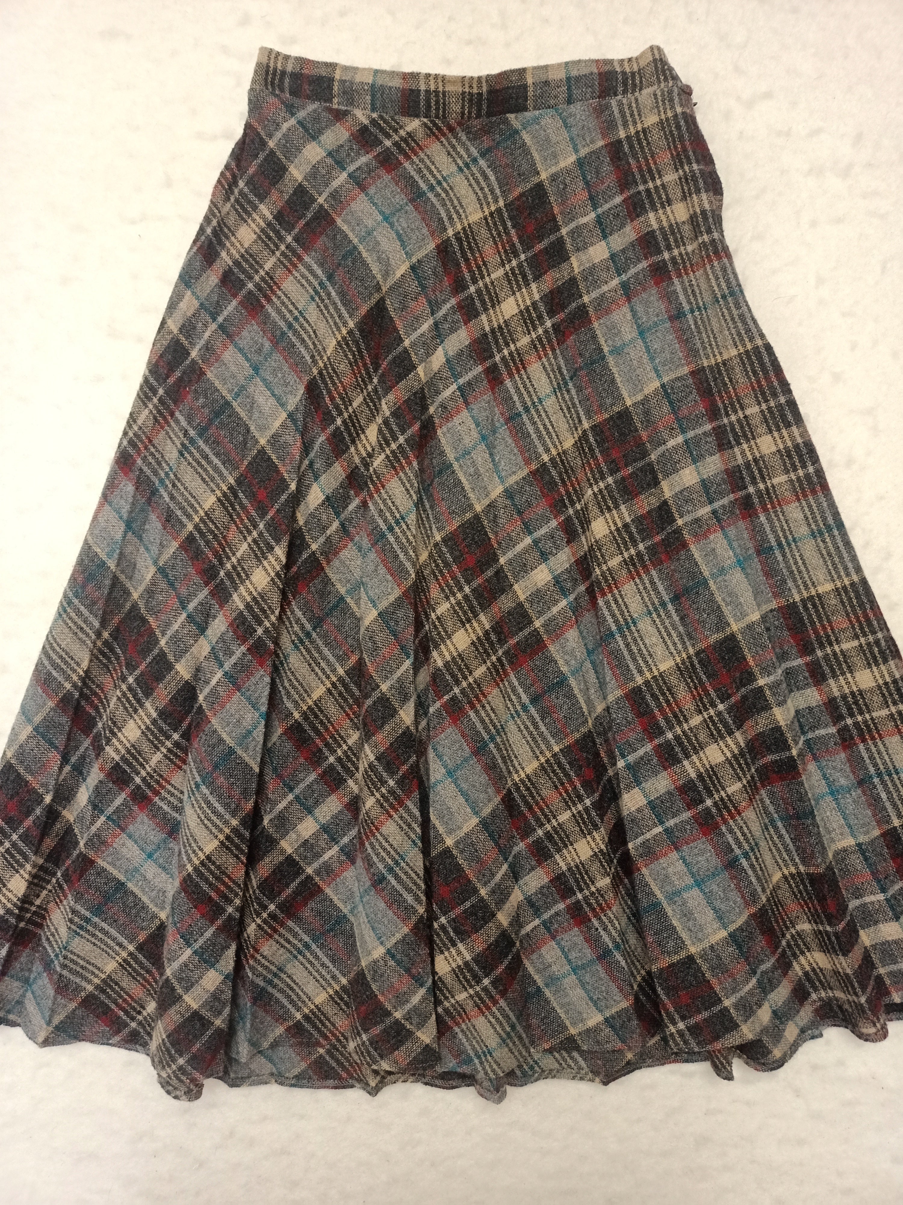 Vintage Blue & Red Plaid Skirt