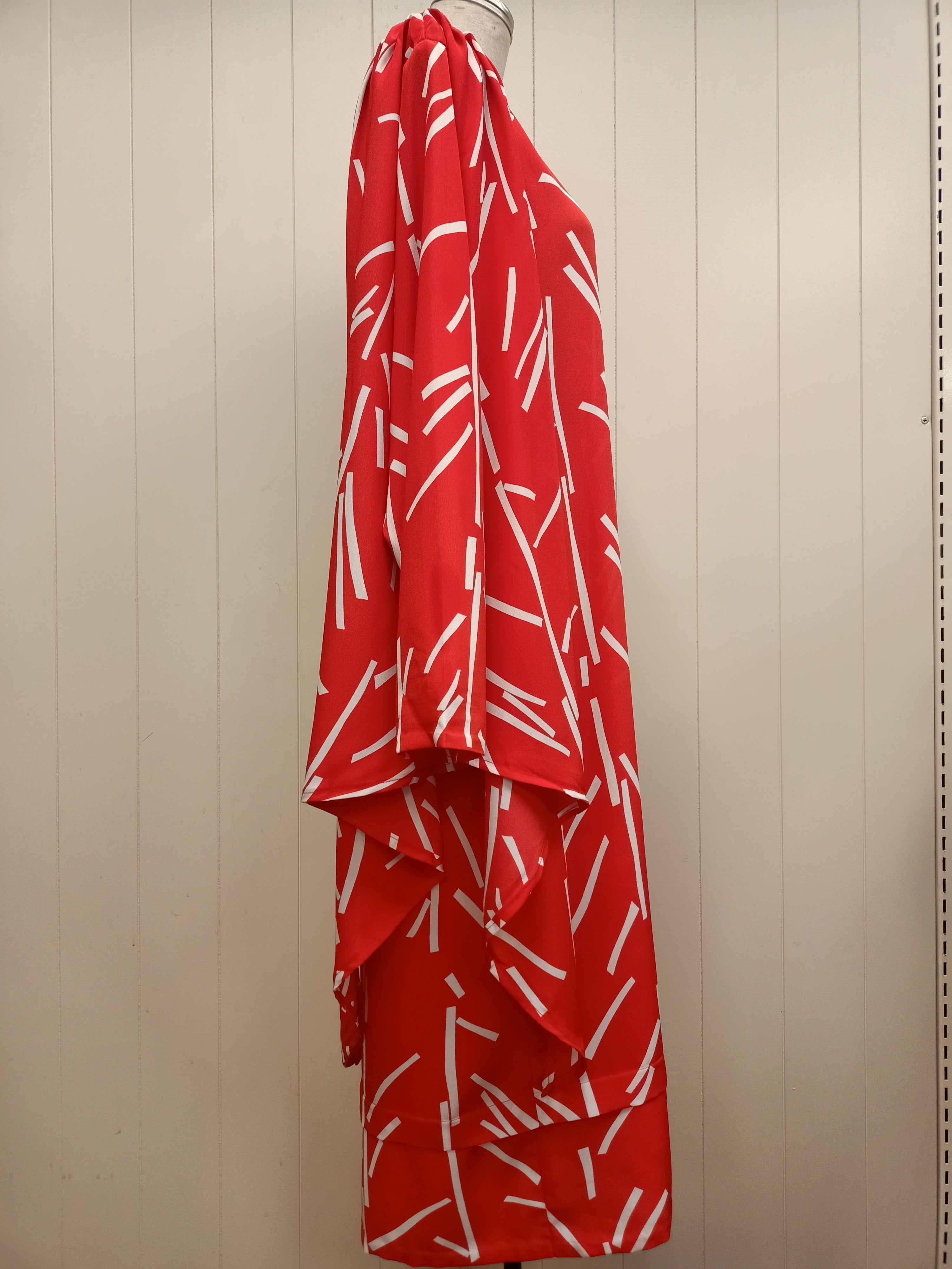 Vintage Red Abstract Dress