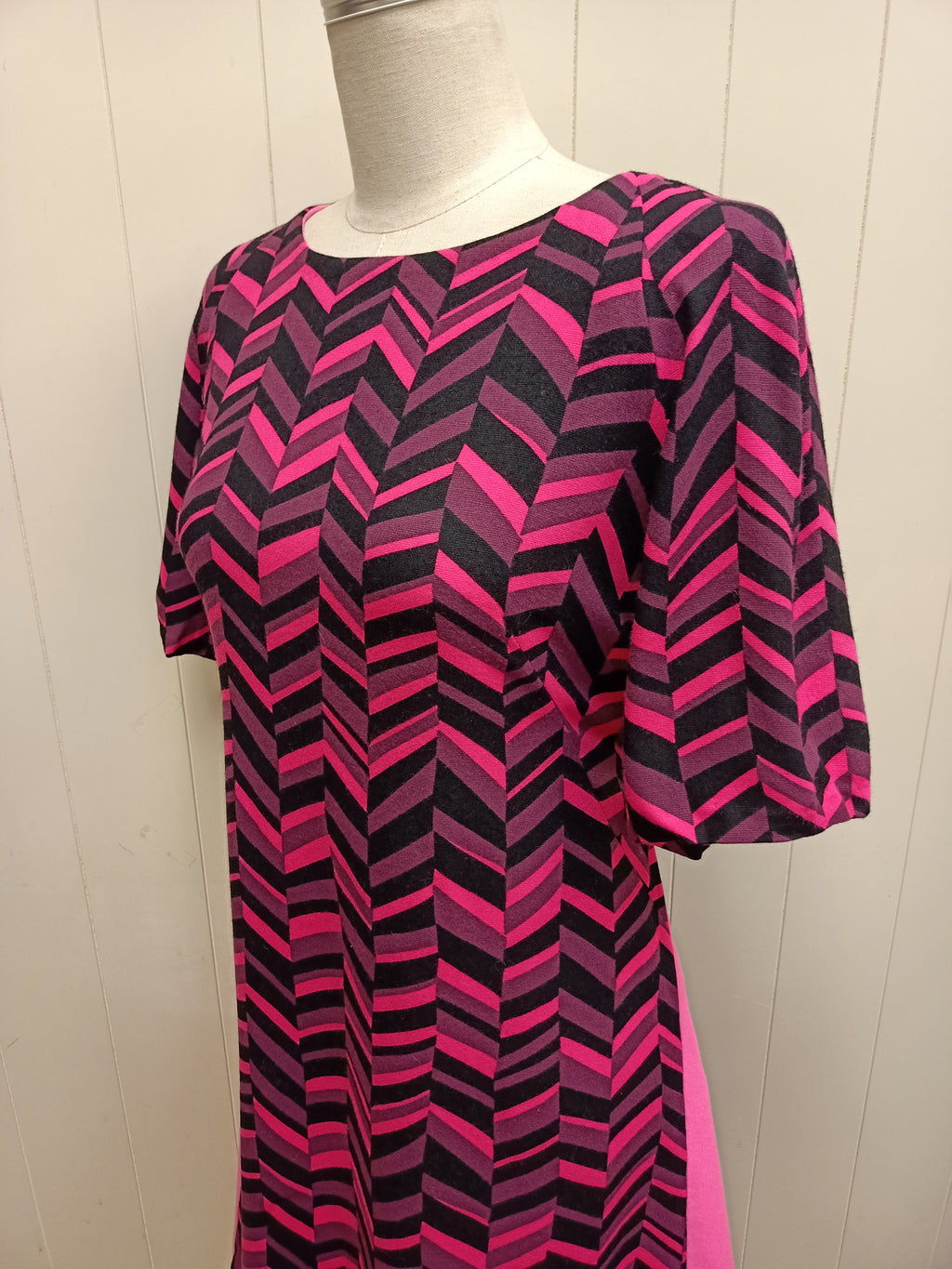 Vintage Asymmetric Chevron Dress