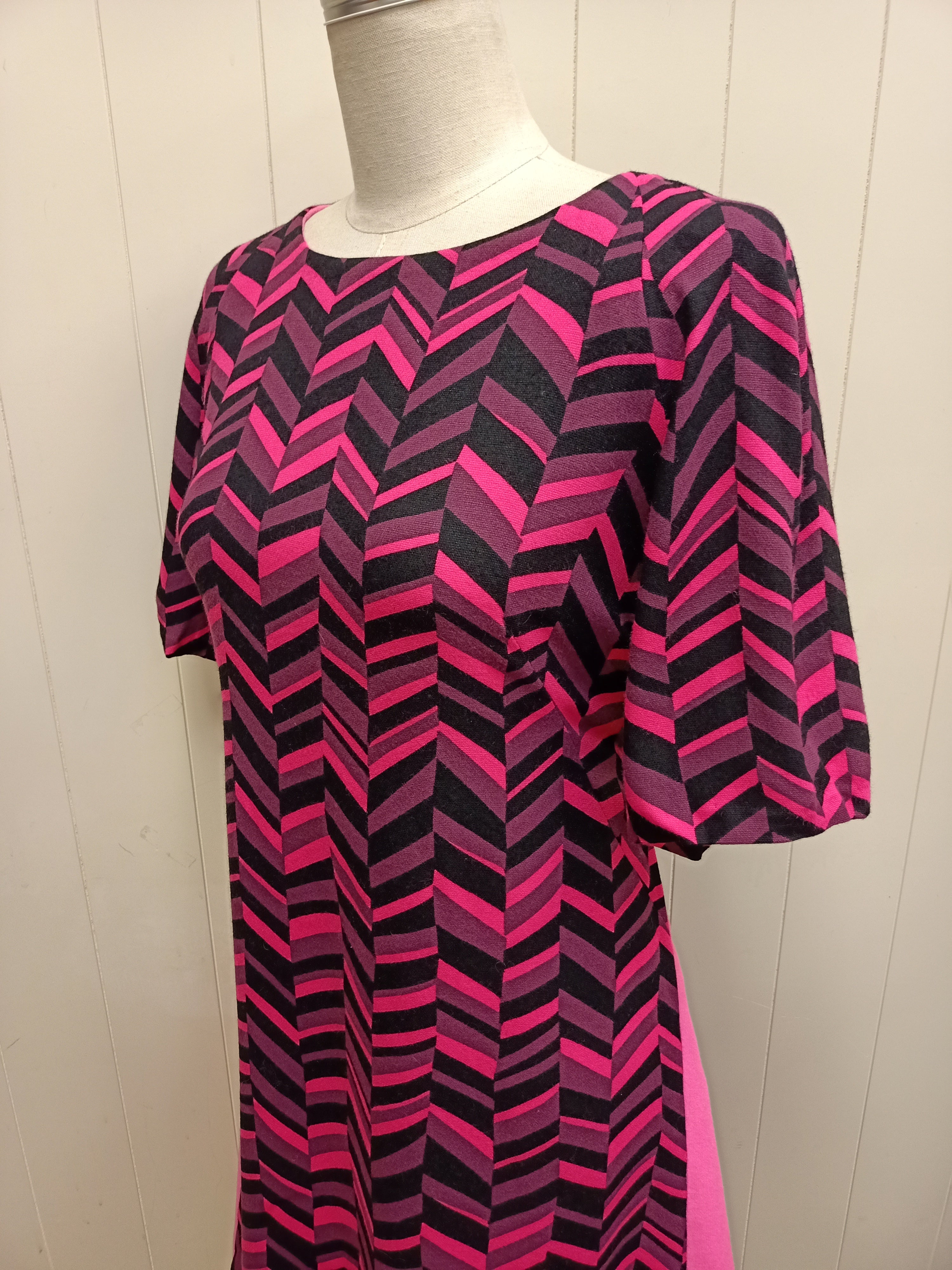 Vintage Asymmetric Chevron Dress
