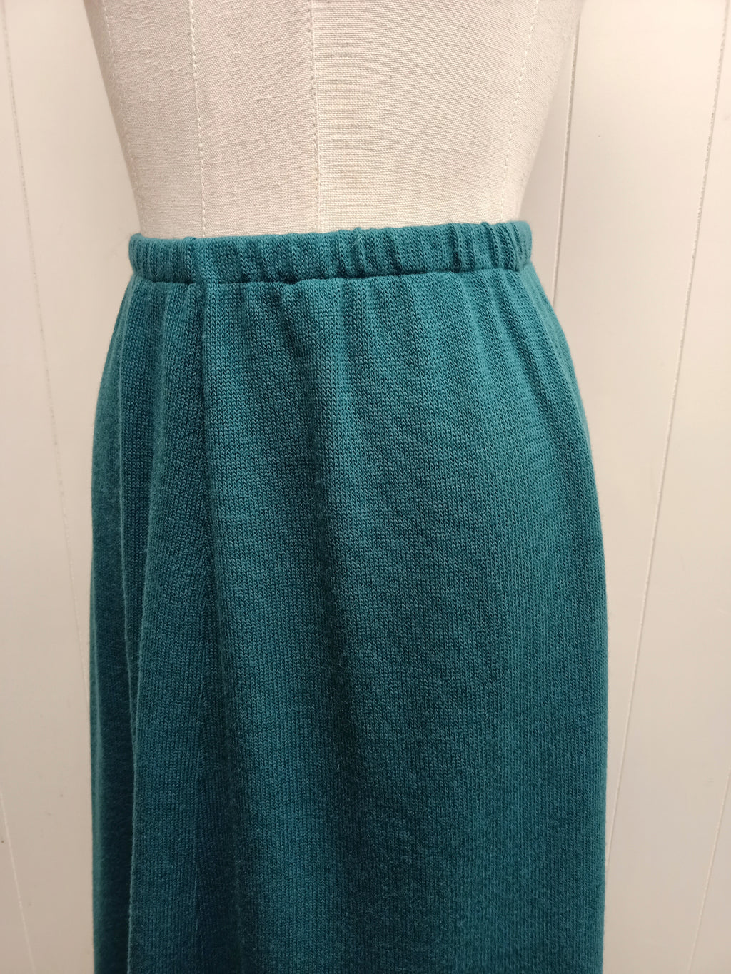 Vintage Teal Jersey Knit Skirt