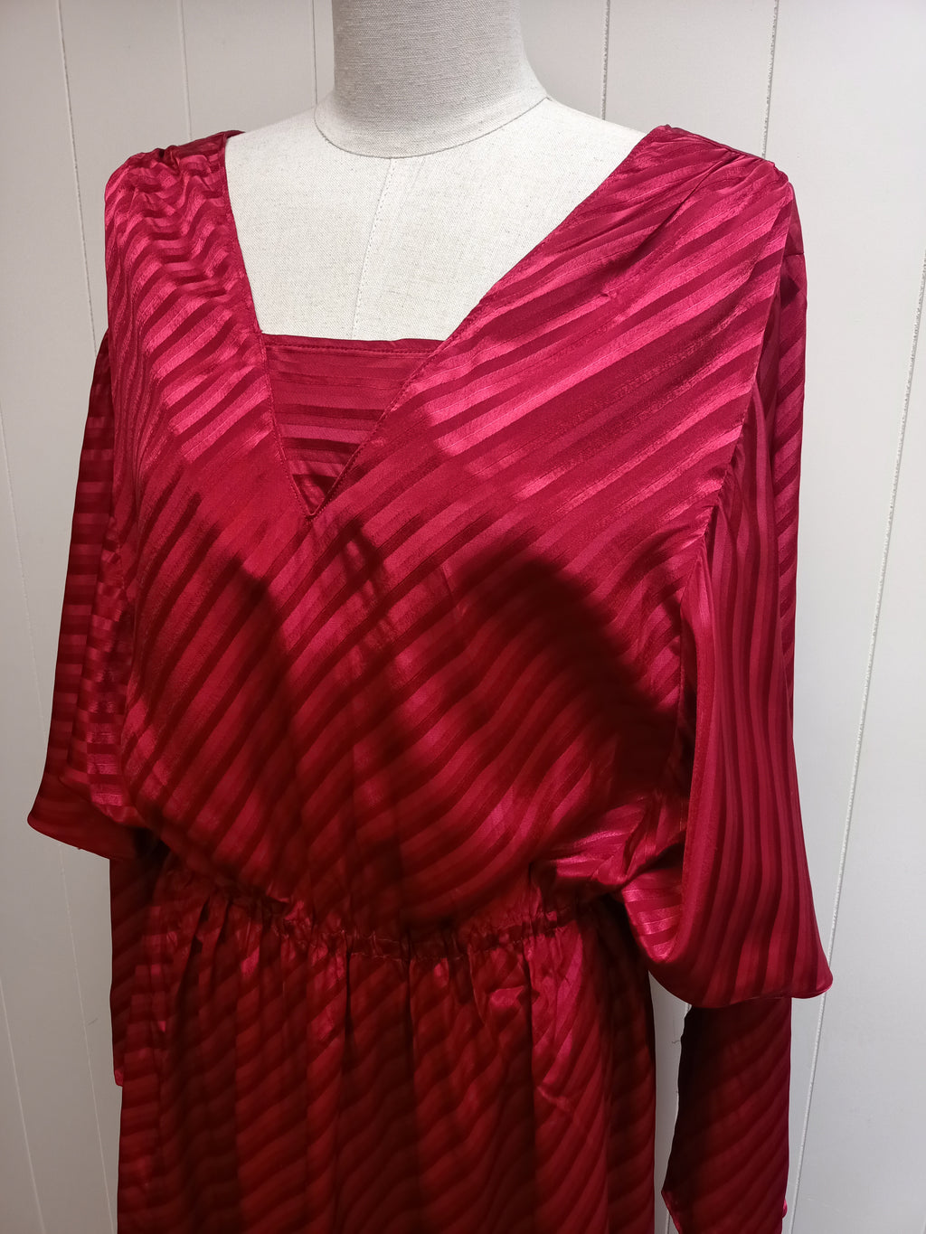 Vintage Striped Maroon Dress