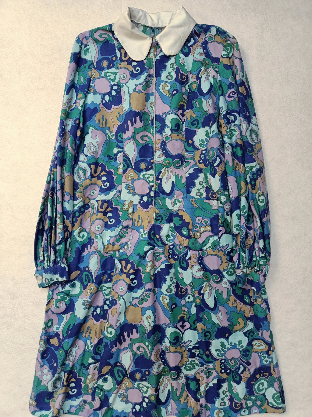 Vintage Abstract Blue Dress