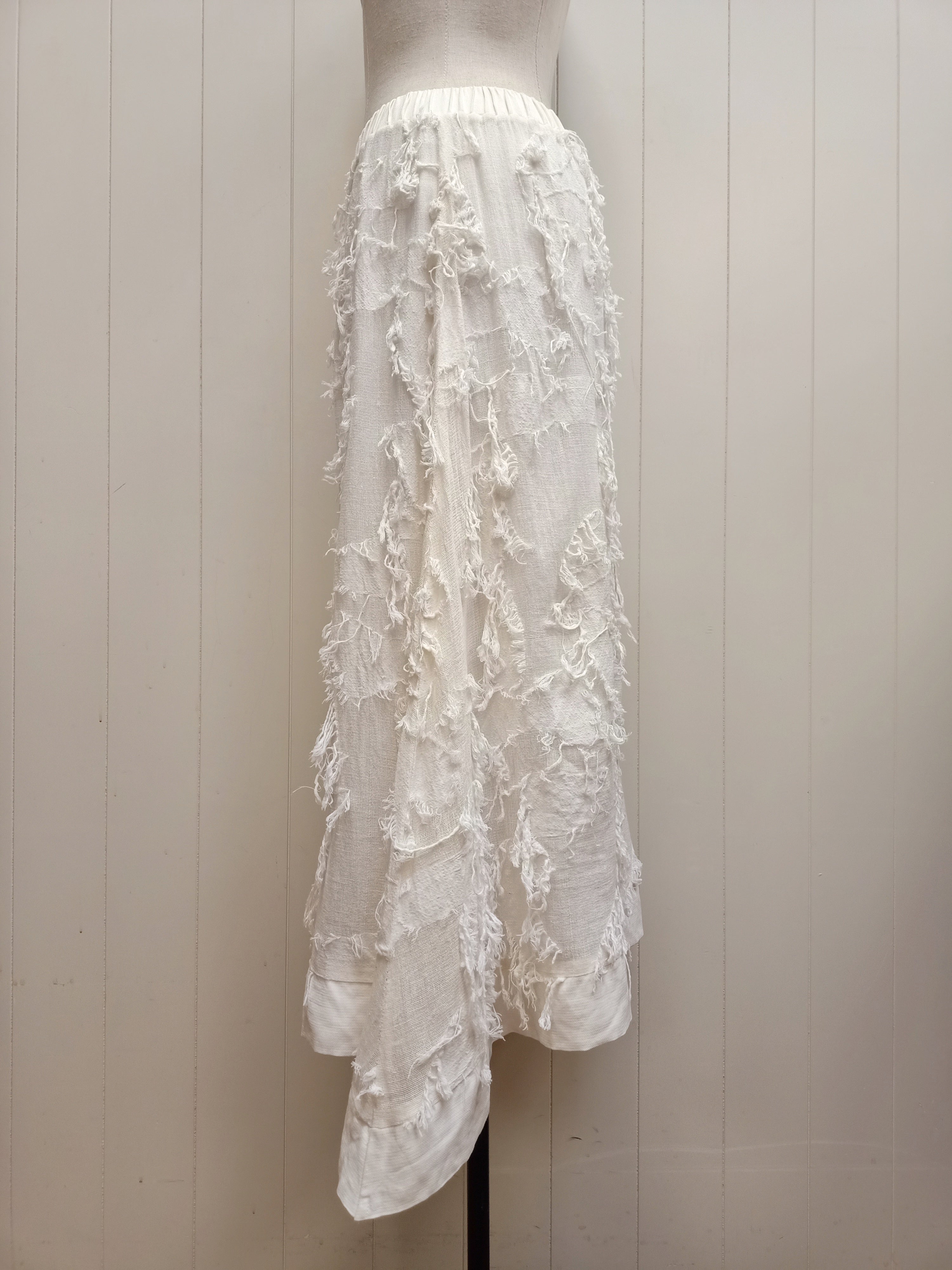 Frayed Cotton Skirt