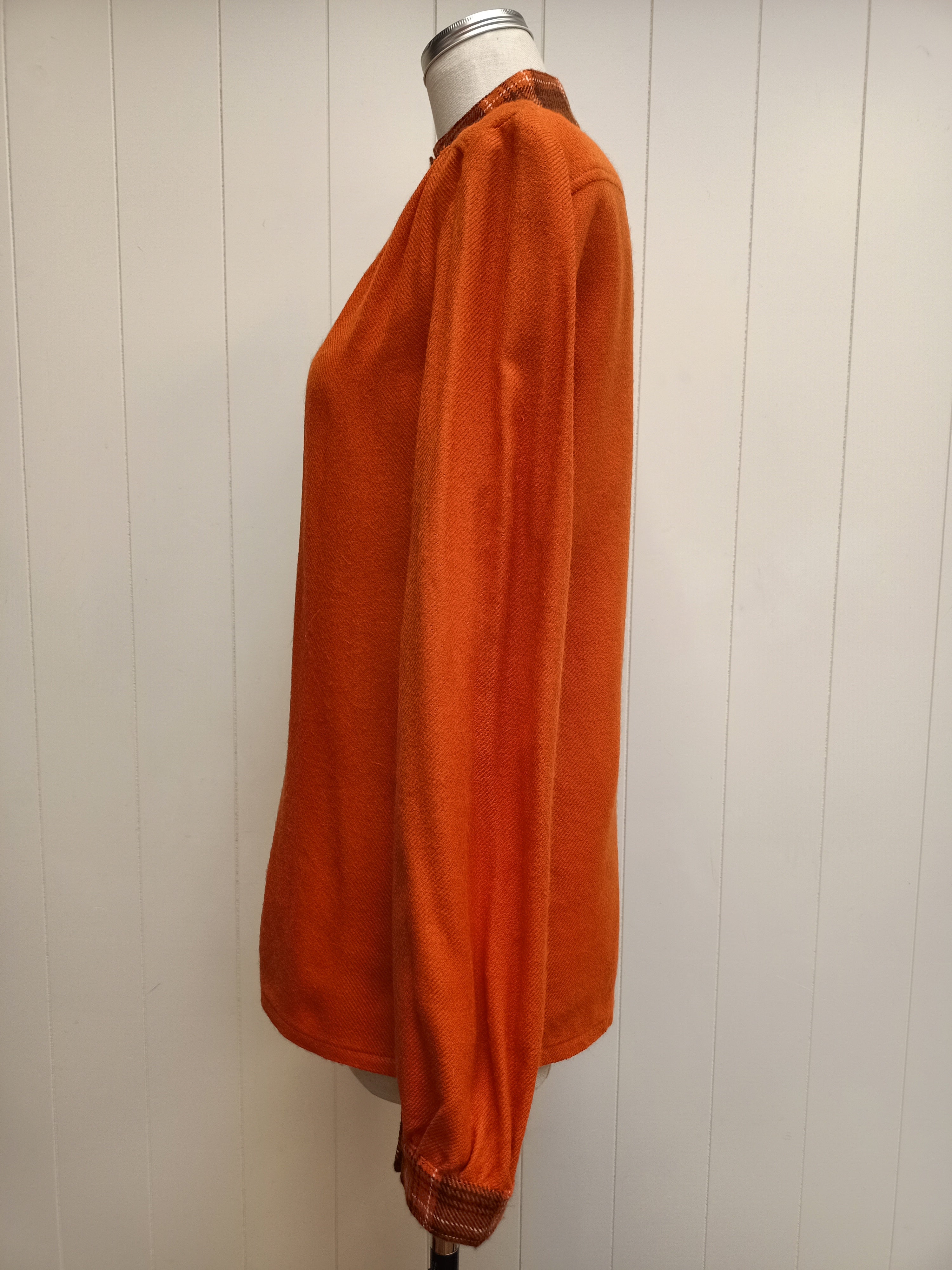 Vintage Orange Mock Turtleneck Shirt