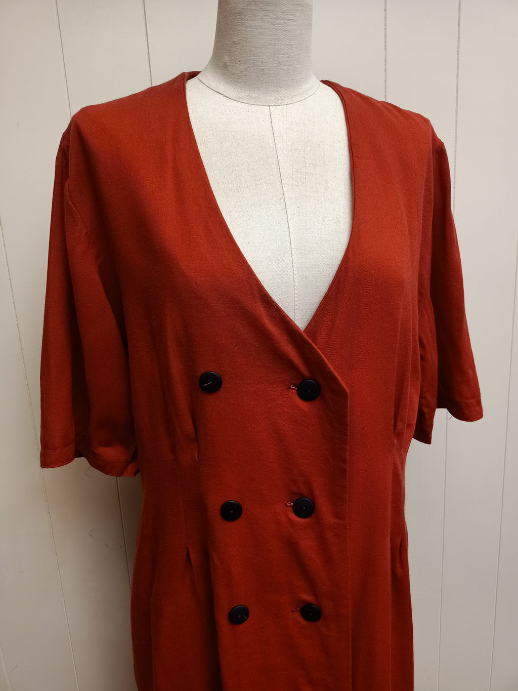 Vintage Double Breasted Rust Dress